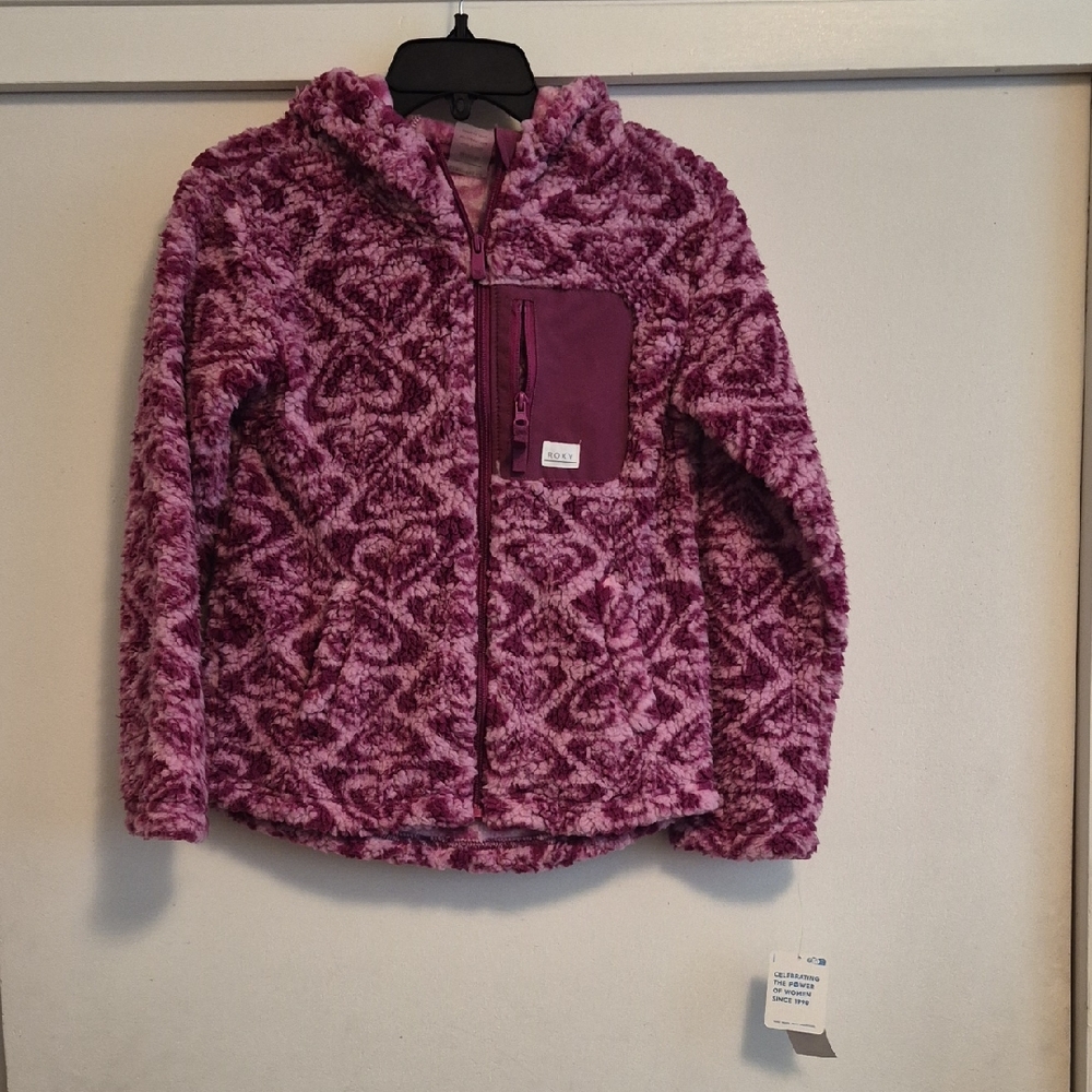 Roxy Kids' Purple Patterned Fleece Jacket